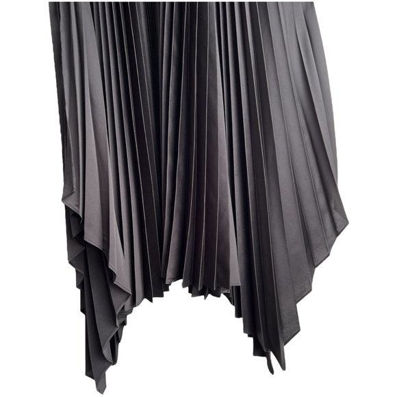 theory  vinessi ribbed pleated asymmetric maxi dress in black, size P (smallish) - Picture 9 of 9